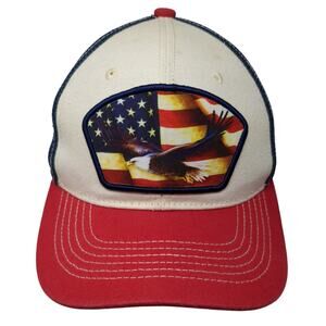 Eagle U.S.A. Flag Snapback Trucker Hat Multi OS Adjustable Mesh Back Pitbull
